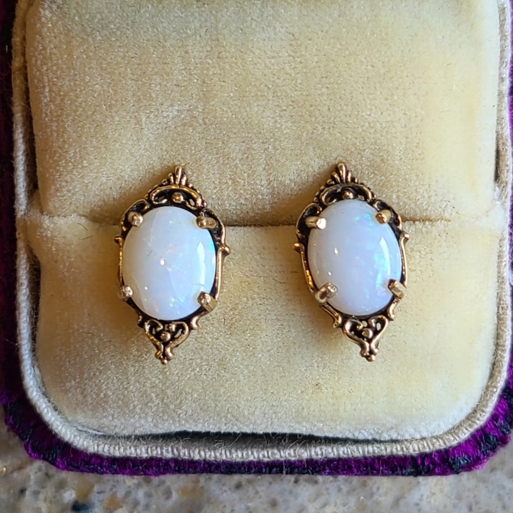 14k Gold & Opal Earrings